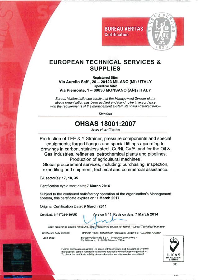 UNI EN ISO 18001:2007